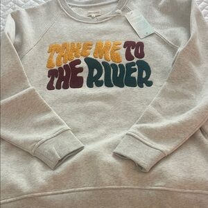 Thread & Supply Gray Graphic Women’s Sweatshirt Sz S NWT